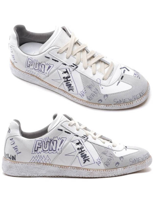 Men's German Army Replica Graffiti Sneakers White - MAISON MARGIELA - BALAAN 2