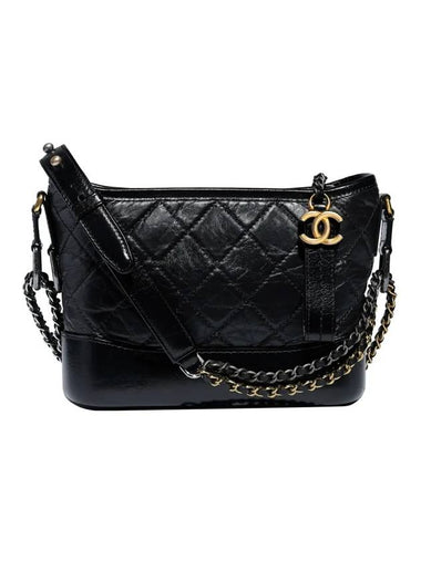 Gabrielle Calfskin Small Hobo Cross Bag Black - CHANEL - BALAAN 1