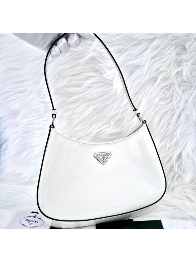 Cleo brushed hobo bag tote shoulder white - PRADA - BALAAN 1