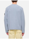 Compass Badge Crew Neck Ribbed Cotton Knit Top Sky Blue - STONE ISLAND - BALAAN 6