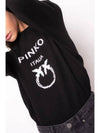 Intarsia Logo Knit Top Black - PINKO - BALAAN 5