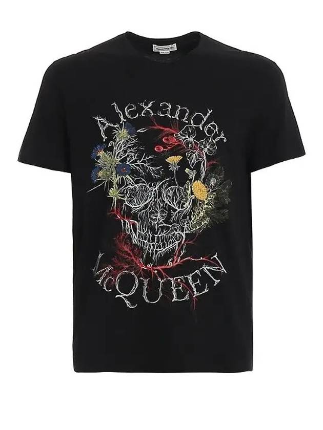 Botanical Logo Short Sleeve T-Shirt Black - ALEXANDER MCQUEEN - BALAAN 3