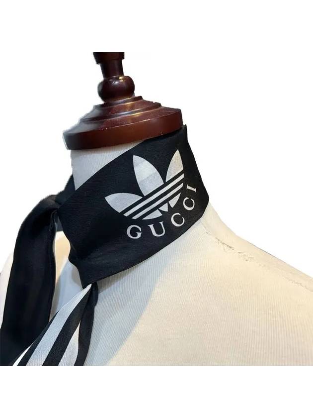 x adidas striped silk neck bow black ivory - GUCCI - BALAAN 7