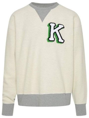 Logo Patch Varsity Sweatshirt Ivory - KENZO - BALAAN 1