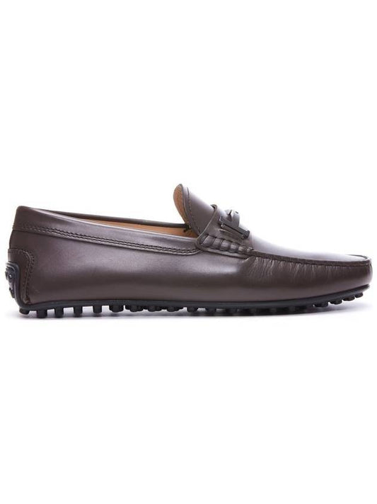 Men's City Gommino Leather Driving Shoes Brown - TOD'S - BALAAN 1
