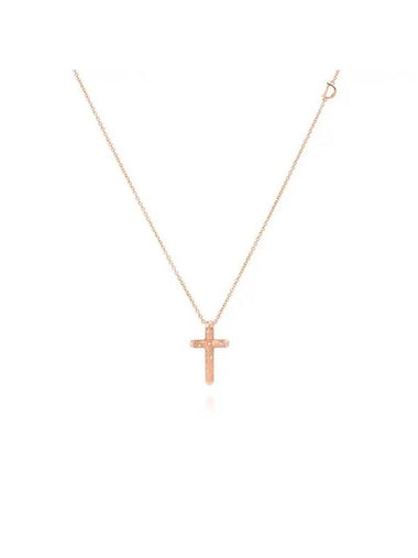 20062160 Metropolitan Cross 18K Pink Gold Necklace - DAMIANI - BALAAN 1