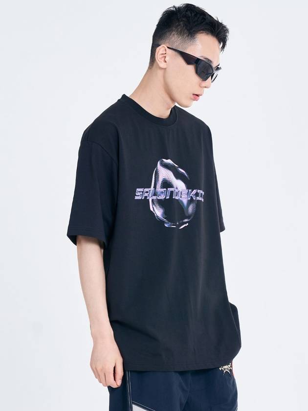 Salon de Key Unisex Geo Sphere X Large Fit Short Sleeve T-Shirt Black SDKIISD240514HT006 - SALONDEKII SDLABEL - BALAAN 6