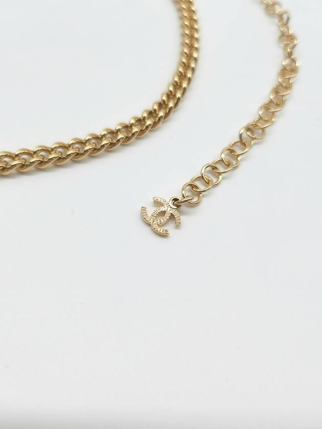 White CC logo gold chain choker necklace ABD830 - CHANEL - BALAAN 7