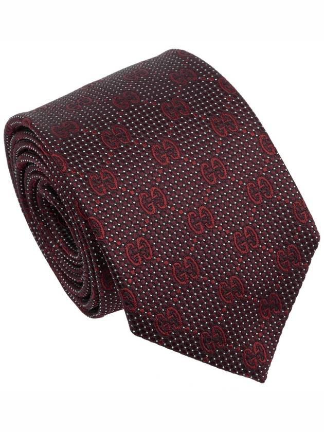 Men's GG Dot Pattern Silk Necktie Brown - GUCCI - BALAAN 2