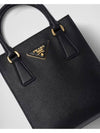 Triangular Logo Saffiano Leather Tote Bag Black - PRADA - BALAAN 5