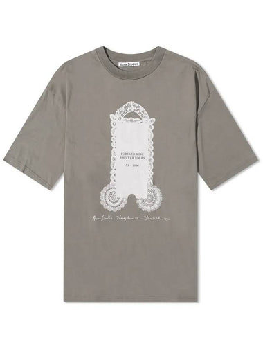 Print Overfit Short Sleeve T-Shirt Dark Grey - ACNE STUDIOS - BALAAN 1