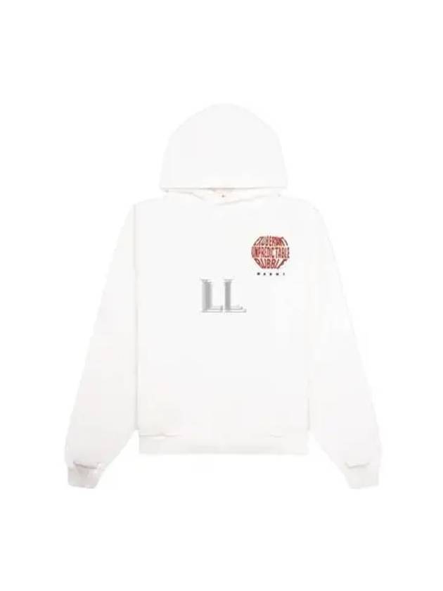 Slogan Print Hoodie Stone White Red - MARNI - BALAAN 2