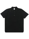 Men's Button Short Sleeve Polyester Polo Shirt Black - SOLEW - BALAAN 2