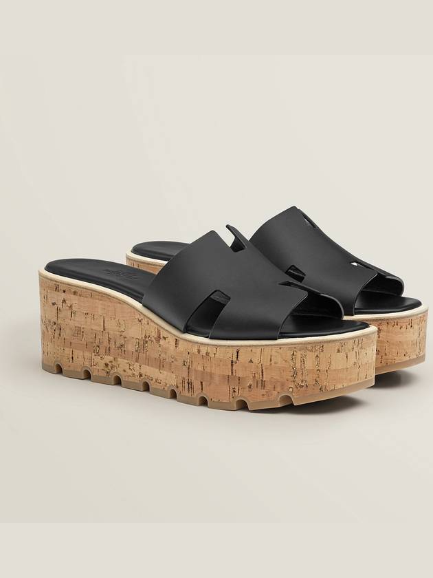 Eze 30 Calfskin Sandals Black - HERMES - BALAAN 2