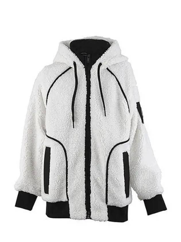 Women's Holland Fleece Zip Up Hoodie Ivory - MOOSE KNUCKLES - BALAAN 2