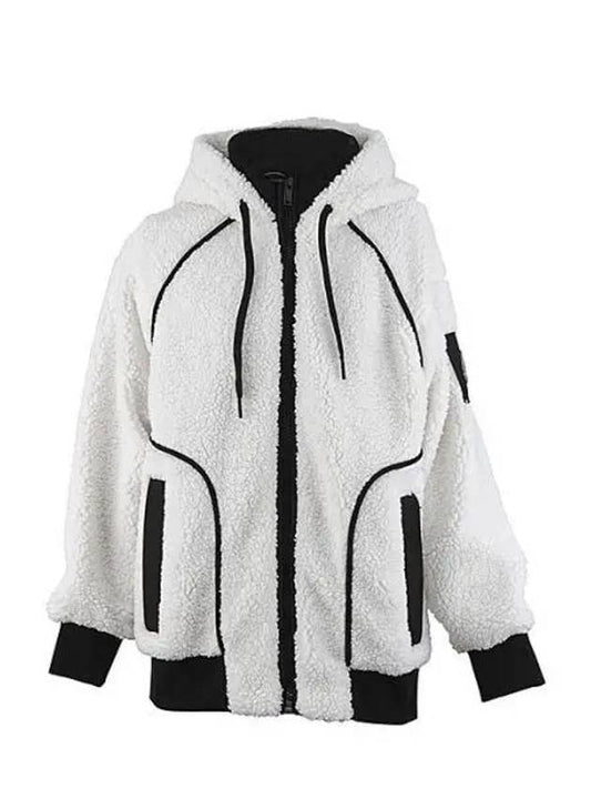 Women's Holland Fleece Hooded Zip-Up Ivory - MOOSE KNUCKLES - BALAAN 2