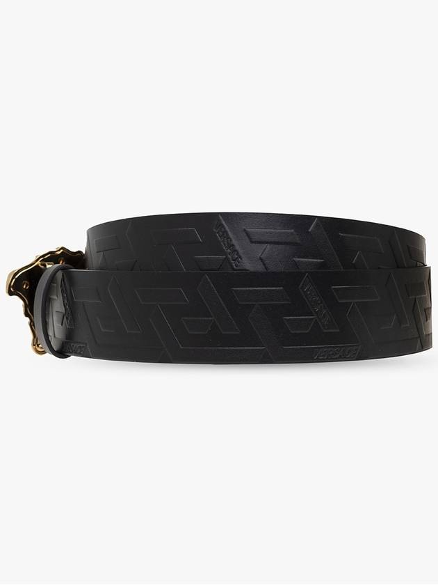 La Medusa Greca Leather Belt Black - VERSACE - BALAAN 4