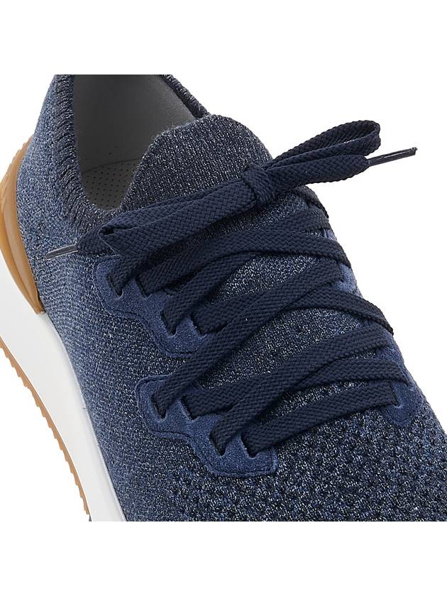 Stretch Knit Low Top Sneakers Blue - BRUNELLO CUCINELLI - BALAAN 9