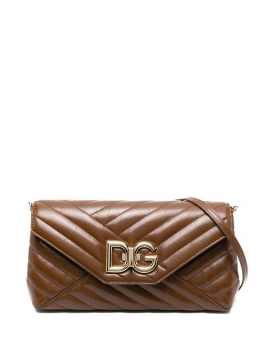 DG Logo Leather Cross Bag Brown - DOLCE&GABBANA - BALAAN 2