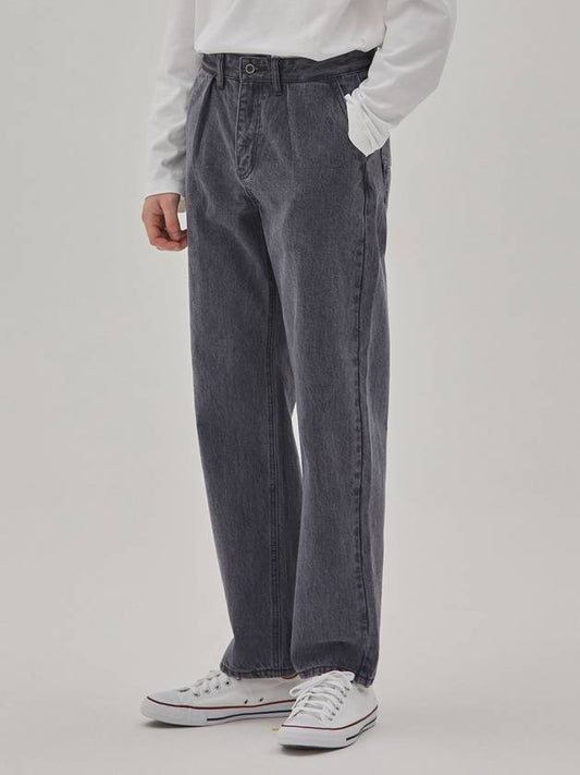 denim one tuck gray pants - CORK - BALAAN 2