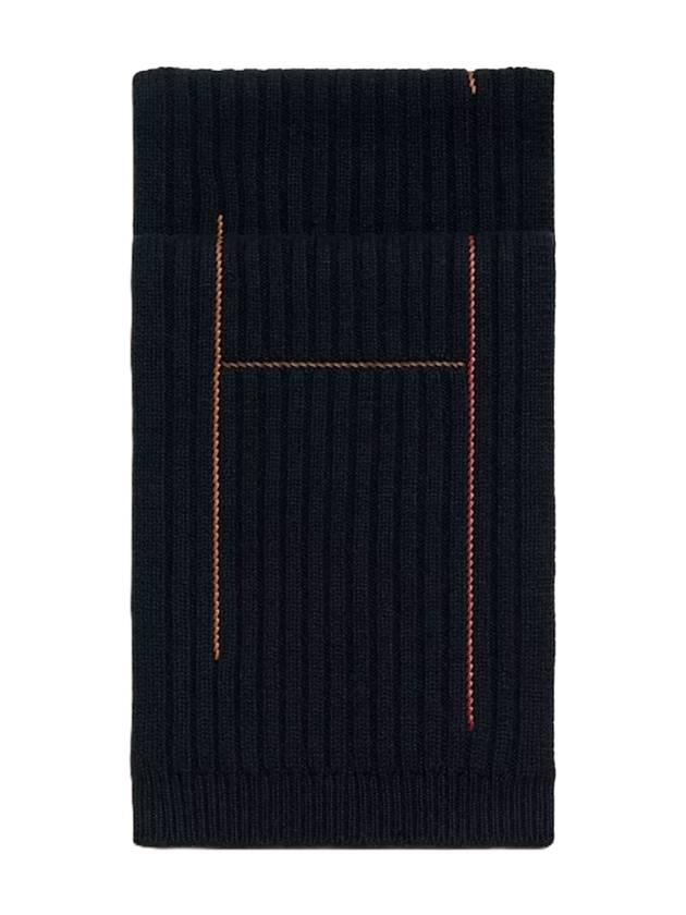 H Torsade Cuir Muffler Black - HERMES - BALAAN 1