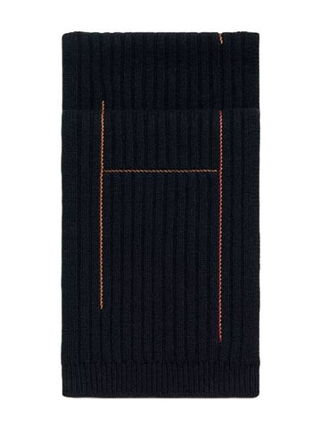 H Torsade Cuir Muffler Black - HERMES - BALAAN 1