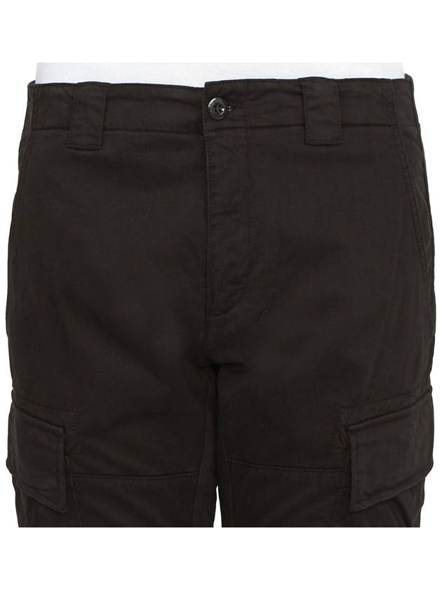 Stretch Satin Cargo Straight Pants Black - CP COMPANY - BALAAN 7