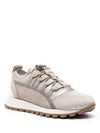 Monili Detail Low Top Sneakers Beige Lurex - BRUNELLO CUCINELLI - BALAAN 3