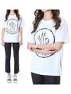 Silicone Big Logo Patch Women's Round TShirt 8C00024 829HP 033 - MONCLER - BALAAN 1