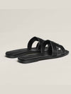 Oran Calfskin Slippers Noir Piqures Ecrues Black - HERMES - BALAAN 4