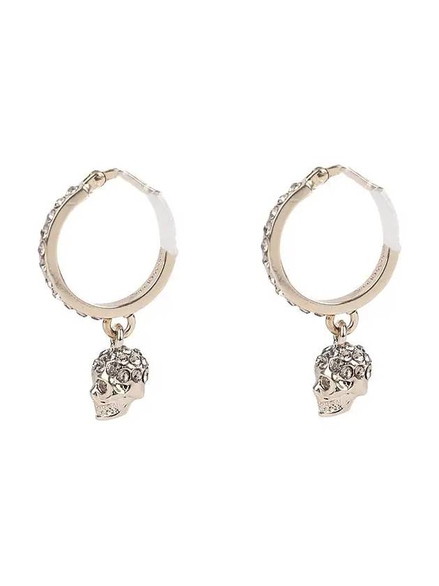 Skull Mini Creole Hoop Earrings Gold - ALEXANDER MCQUEEN - BALAAN 4