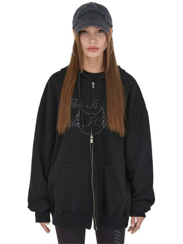 IHD002 1 Signature Graphic Hooded Zip-Up Black - ITZAVIBE - BALAAN 1