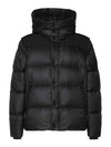 Logo Patch Hooded Down Padding Black - BURBERRY - BALAAN 2