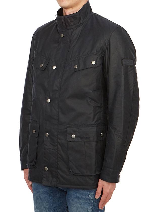 Duke Wax Button Jacket Navy - BARBOUR - BALAAN 6