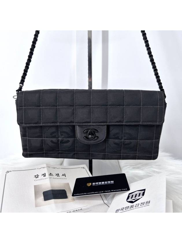 New Travel Chocolate Bar Baguette Bag Shoulder Black - CHANEL - BALAAN 3