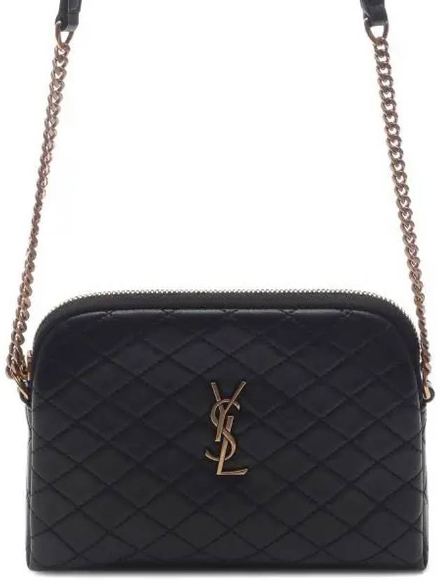 Gaby Quilted Lambskin Chain Cross Bag Black - SAINT LAURENT - BALAAN 2