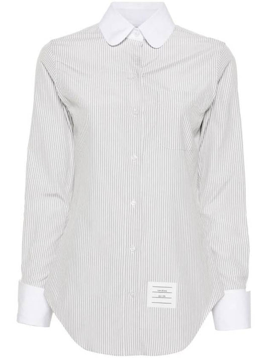 Striped round collar shirt FLL187CF0743 - THOM BROWNE - BALAAN 1