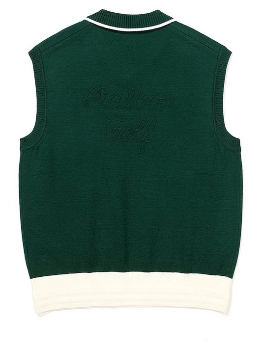 Color combination point sleeveless knit GREEN WOMAN - MALBON GOLF - BALAAN 2