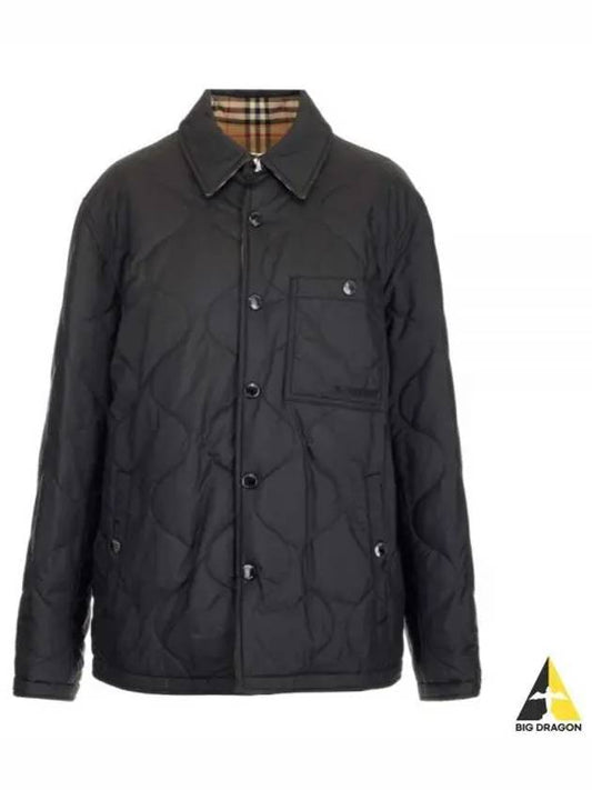 Reversible Vintage Check Thermoregulated Overshirt Jacket Black - BURBERRY - BALAAN