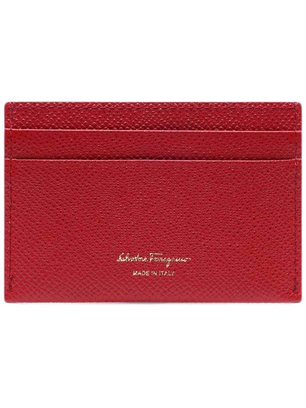 Gancini Card Wallet Lipstick Red - SALVATORE FERRAGAMO - BALAAN 5