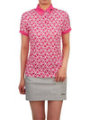 Tour Tech Geo Print Short Sleeve Polo Shirt Fuchsia Purple - J.LINDEBERG - BALAAN 5