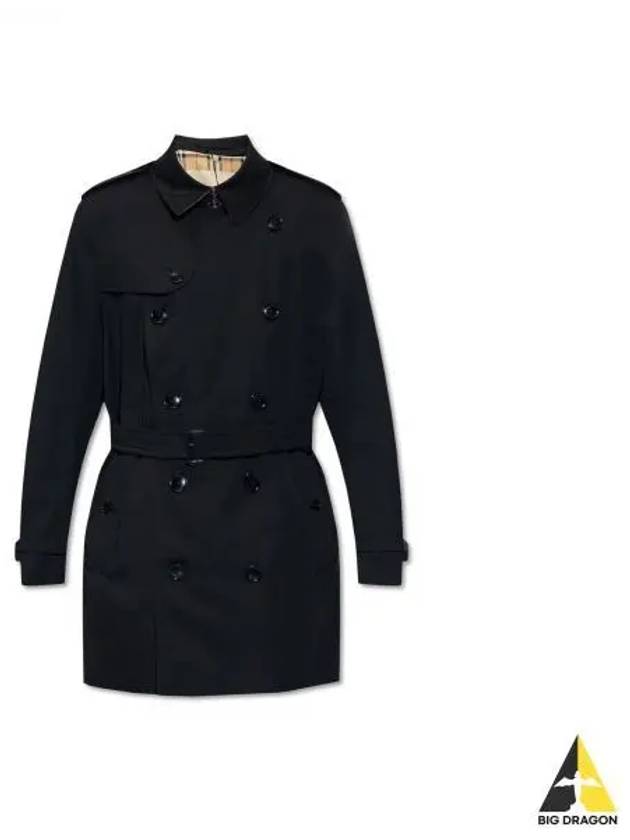 Short Kensington Heritage Trench Coat Black - BURBERRY - BALAAN 2