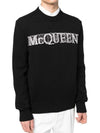 Logo Intrasia Knit Top Black - ALEXANDER MCQUEEN - BALAAN.