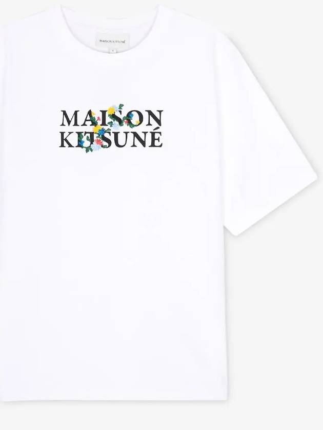 Flower Logo Print Short Sleeve T-Shirt White - MAISON KITSUNE - BALAAN 3