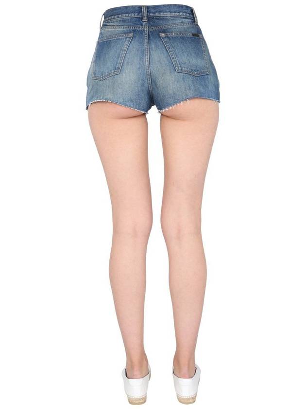 Women's Denim Shorts Blue - SAINT LAURENT - BALAAN 7