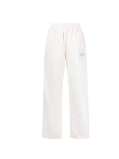 Logo Print Wide Pants White - GANNI - BALAAN 1