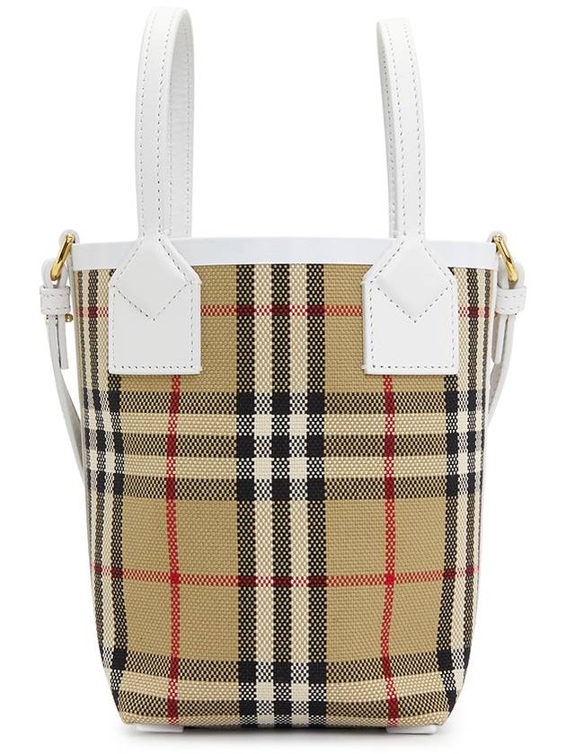 Burberry Mini London Tote Bag Archive Beige White - BURBERRY - BALAAN 5