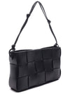 Intrecciato Cassette Leather Pouch Shoulder Bag Black - BOTTEGA VENETA - BALAAN 4