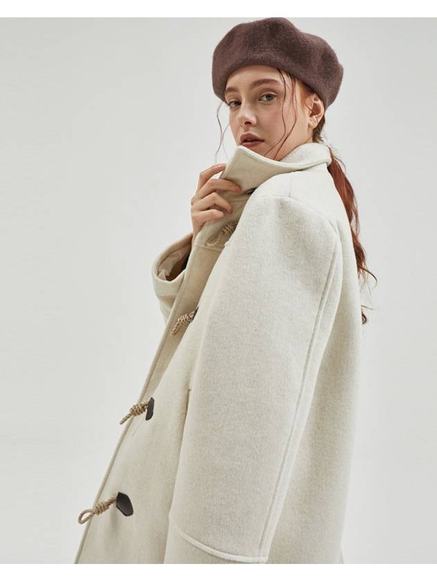 High Neck Wool Half Duffle Coat Ivory - MANAVIS7 - BALAAN 3