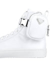 Pouch Re-Nylon Wheel High Top Sneakers White - PRADA - BALAAN 7